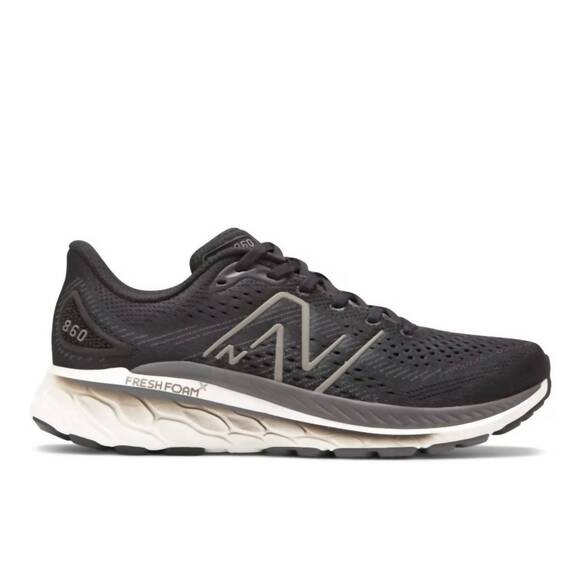 NEW NEW BALANCE men\'s fresh foam x 860v13 lace running shoes in black/white/magn main image 4